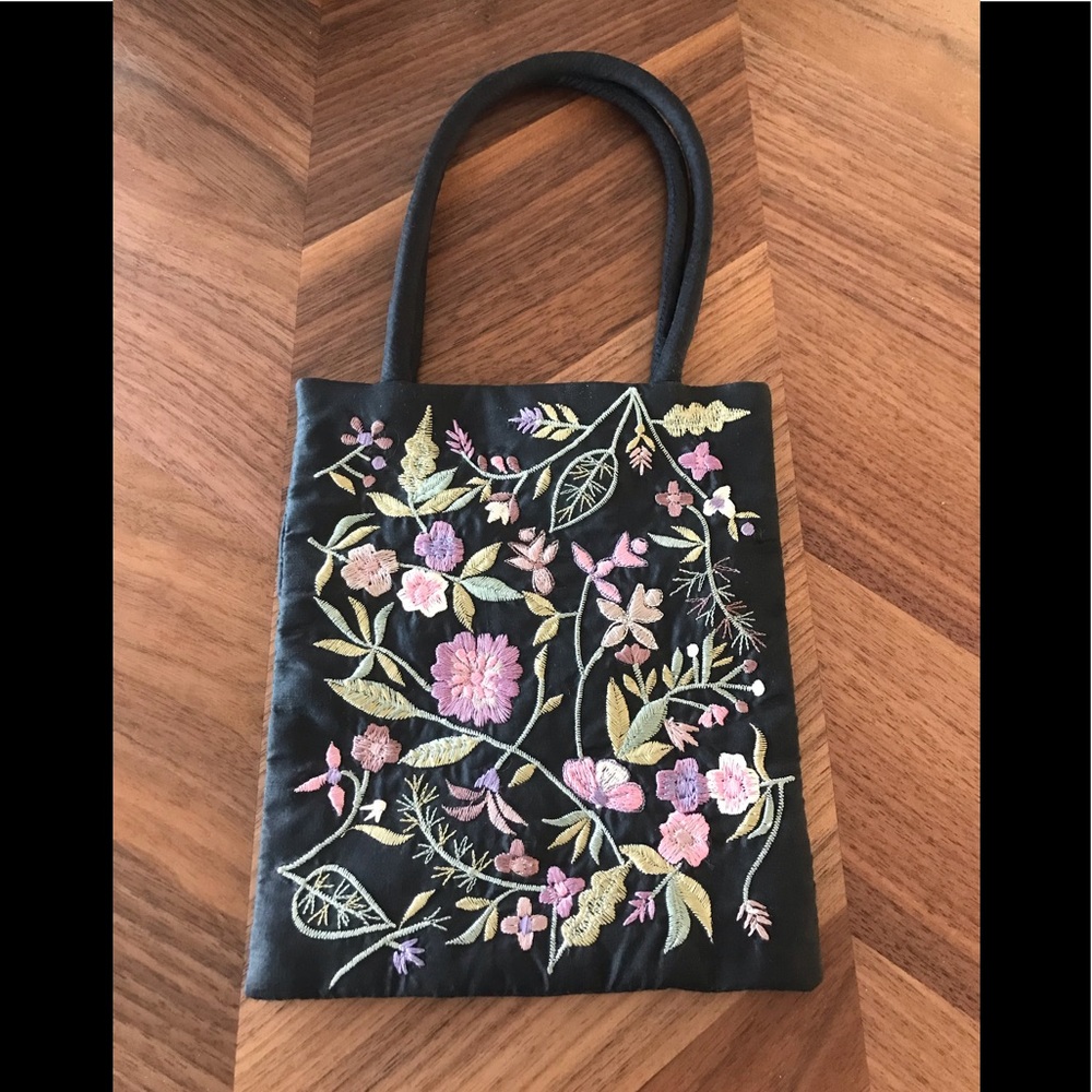 Embroidered Silk Micro Purse